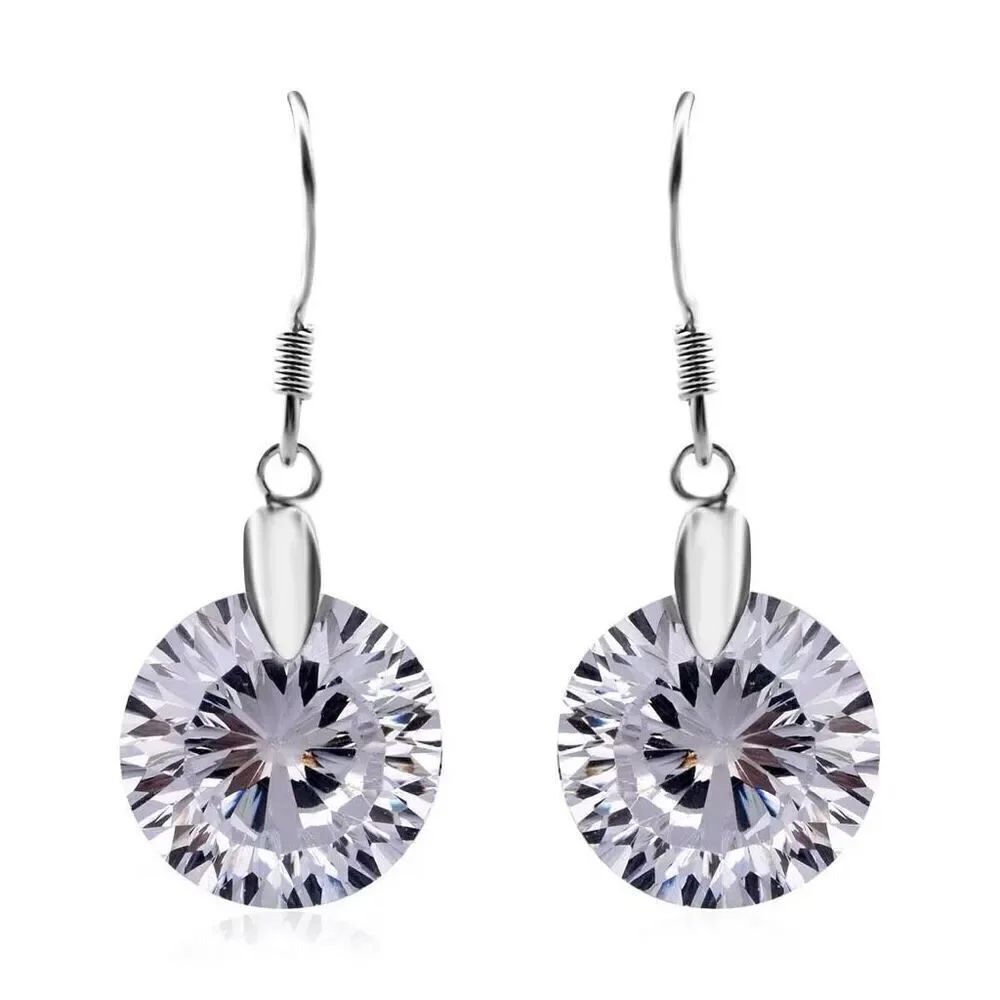 Simulated Diamond Earrings in Sterling Silver New